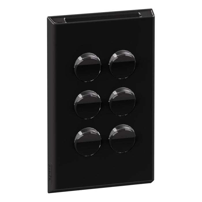 Inspyra Coverplate for 6Gang Sw w/Label Holder Gloss Black