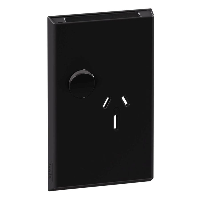 Inspyra Coverplate for Sw Skt Sgl 15A Label Holder Gloss Blk