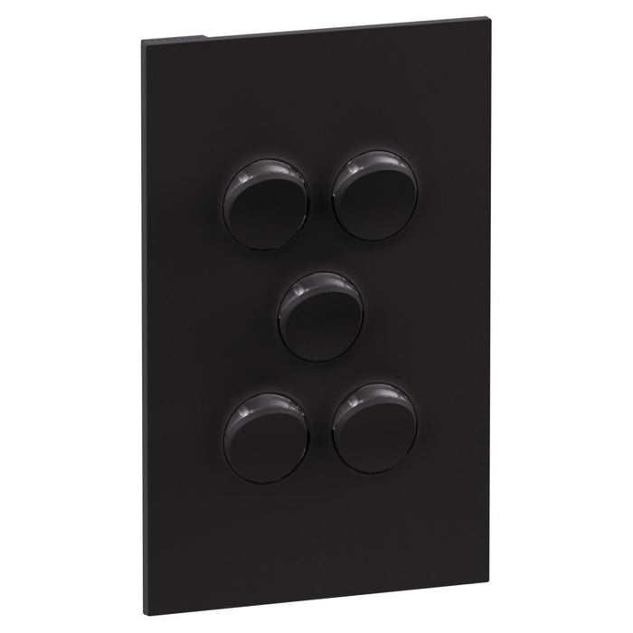 Inspyra Switch 5Gang Vertical 10A/10AX Matte Black