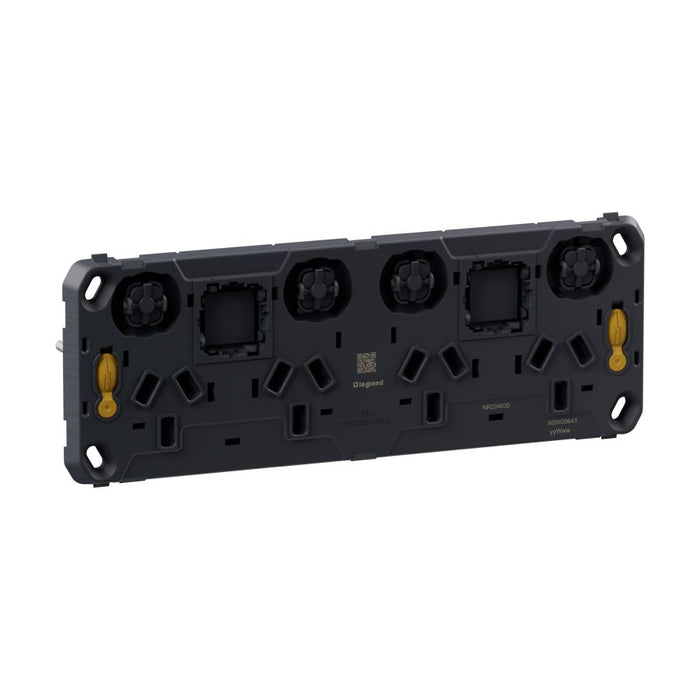 Inspyra Sw Socket Quad Grid & Mech 15A Hor 2x Extra Holes