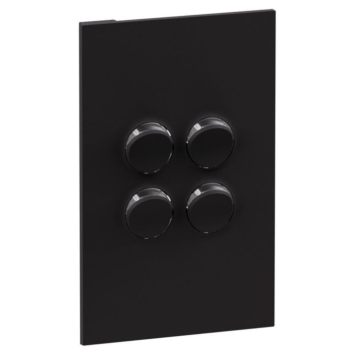 Inspyra Coverplate 4Gang w/Dolly Matte Black