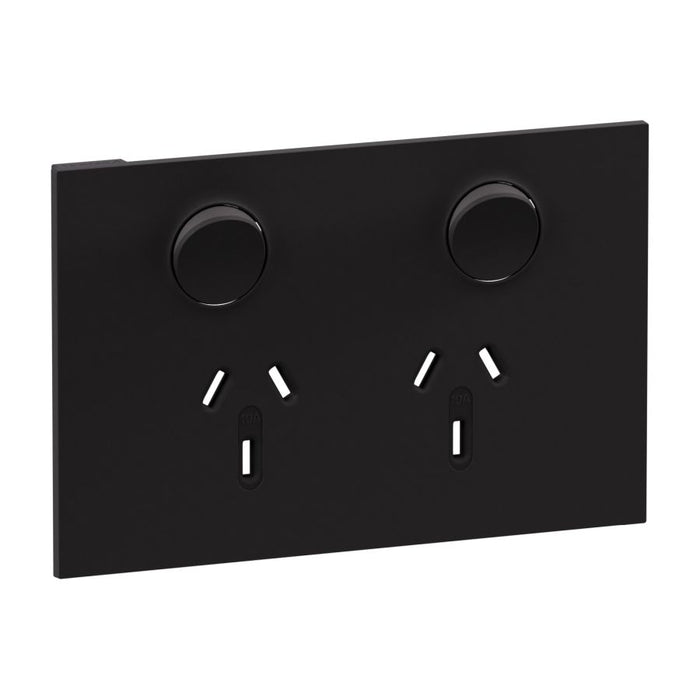 Inspyra Coverplate for Sw Socket Dbl 10A Horiz Matte Black