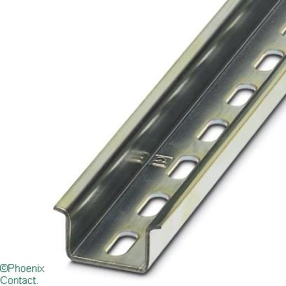 NS 35/15 Din Terminal Rail Punched 2m
