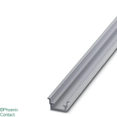 NS 35/15 Din Terminal Rail Plain Aluminium 2m
