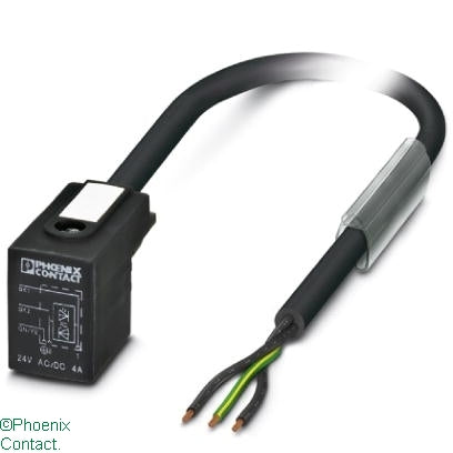 SAC-3P-10.0-PUR/A-1L-Z Solenoid Lead Free End 10m