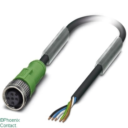 SAC-5P-10.0-PUR/M12FS Lead 5Pin Female Plug 10m Free End
