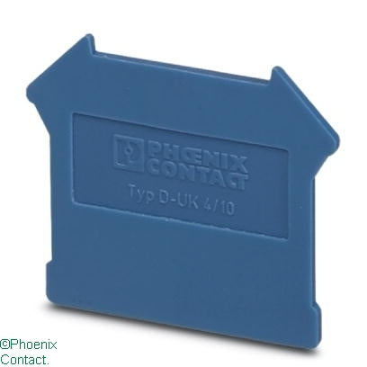 D-UK 4/10 BU End Plate for UK3N/UK5N/UK6N/UK10N Blue