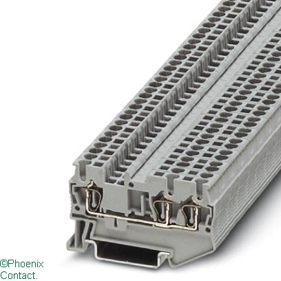 ST 2.5-Twin Terminal 2.5mm 3Wire Spring Cage Grey