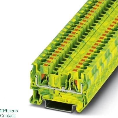 PT 4-PE Terminal Earth 4mm Push In Green-Yellow