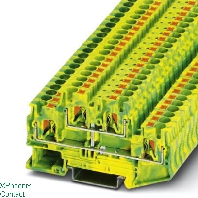 PTTB 4-PE Terminal Earth 4mm Double Level Green-Yellow