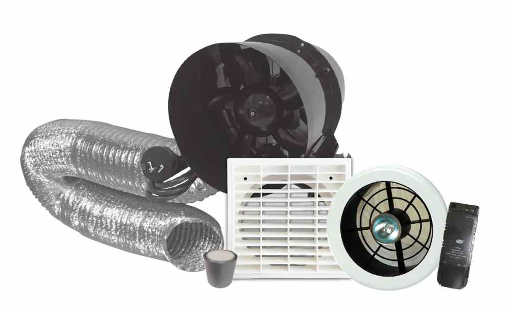 Basec Inline Extraction Fan Kit Twin Blade Light 150mm 3m